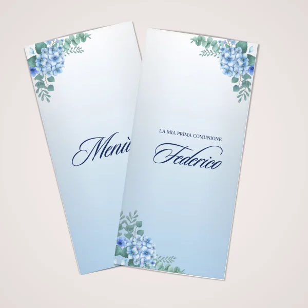 Giardino di Ortensie menù personalizzato