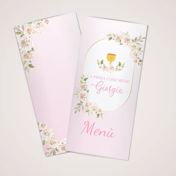 Rugiada di Rose Menù con grafica personalizzata