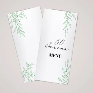 minimal verde menù progettazione grafica personalizzata