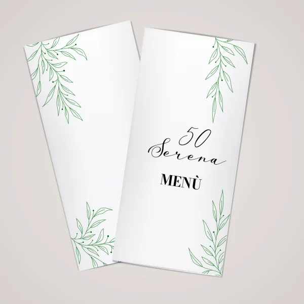 minimal verde menù progettazione grafica personalizzata