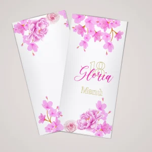 fiori di pesco menù progettazione grafica personalizzata