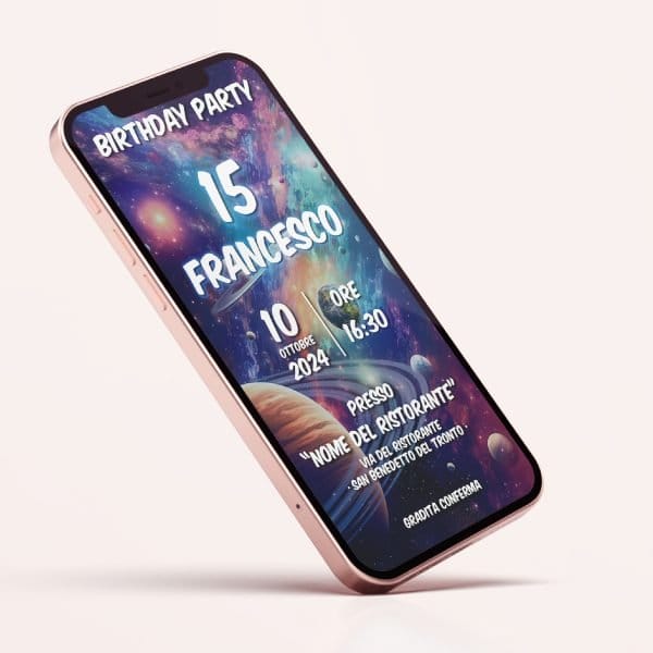 Space invito digitale personalizzato