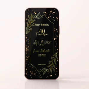 Golden Night invito digitale personalizzabile