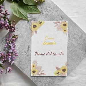 Country Girasole quadrucci nomi personalizzabili