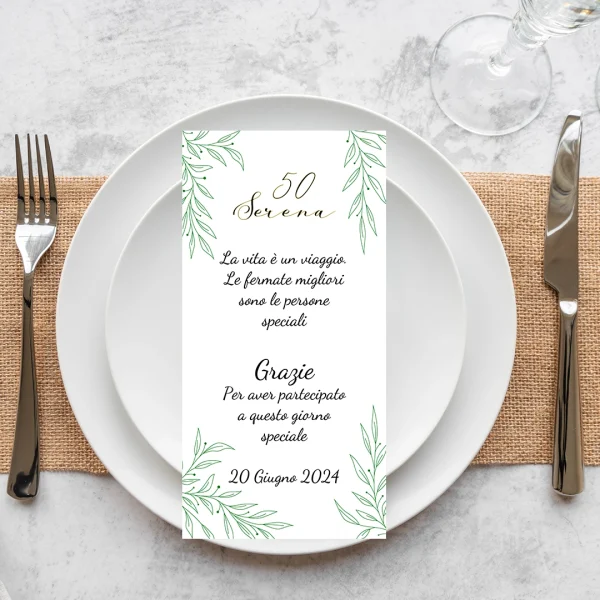 minimal verde segnaposto minimal verde segnaposto grafica personalizzata