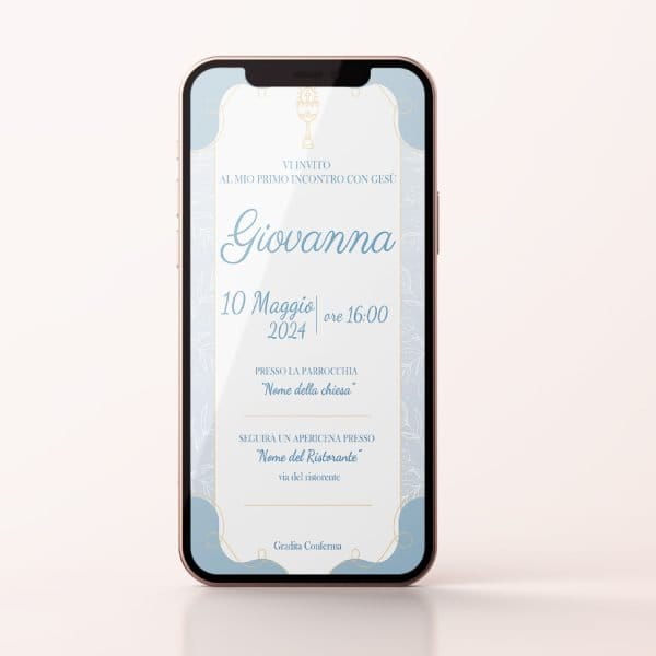 Celeste InCanto invito digitale per comunione