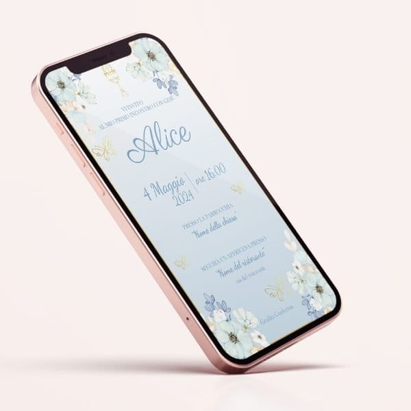 Azzurro di Luce invito digitale personalizzabile