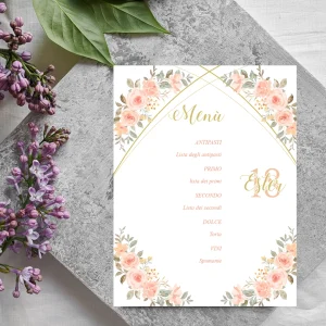 Elegance menù rettangolare progettazione grafica personalizzata