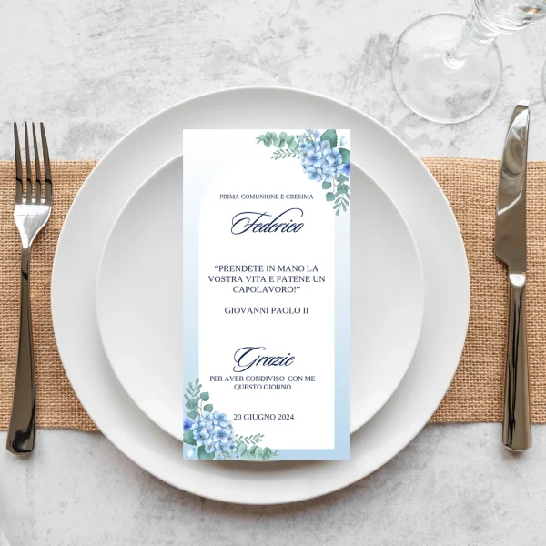 giardino di ortensie segnaposto personalizzato