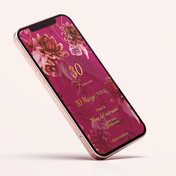 Crimson invito digitale personalizzato