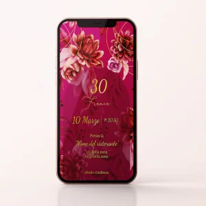 Crimson invito digitale personalizzato