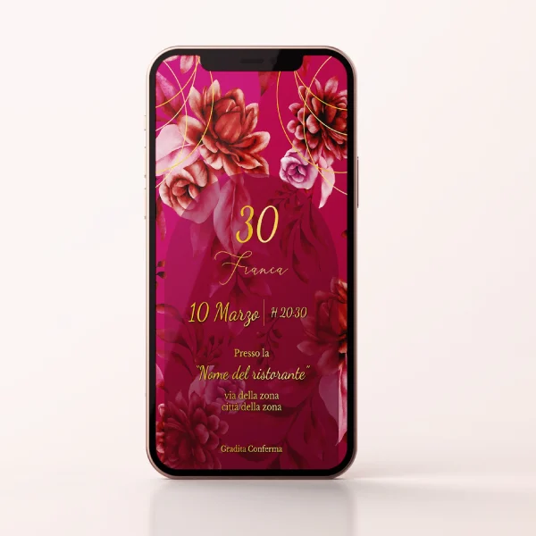 Crimson invito digitale personalizzato