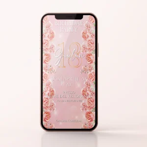 Rosa Romance invito digitale personalizzato