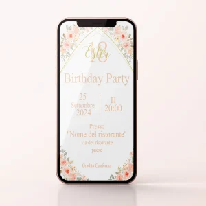 Bloom18 invito digitale per compleanno