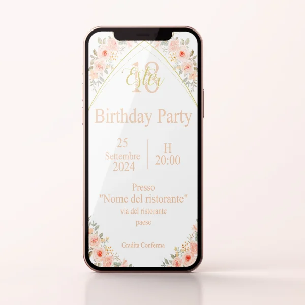 Bloom18 Bloom18 invito digitale per compleanno