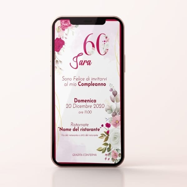 Red Bloom invito digitale personalizzabile