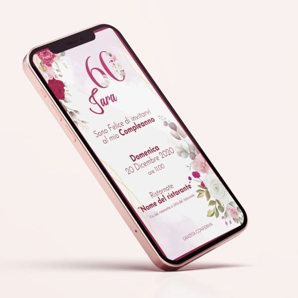 Red Bloom invito digitale personalizzabile