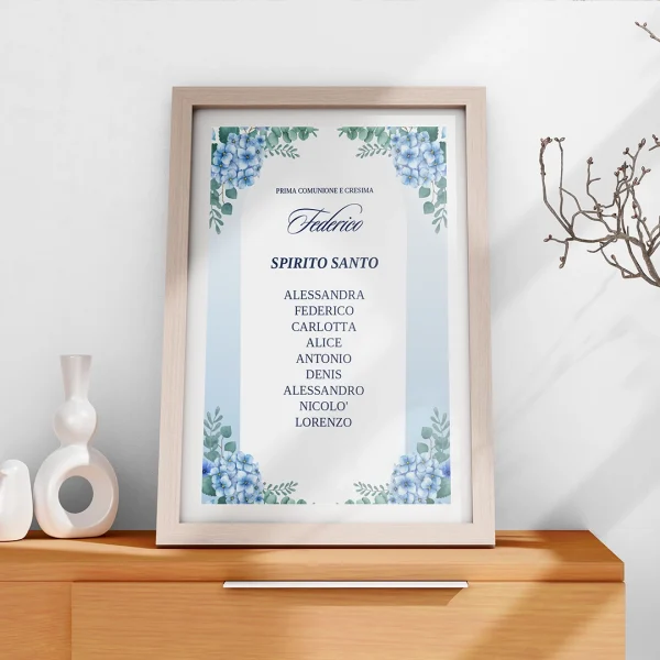 giardino di ortensie tavolate di nomi personalizzate